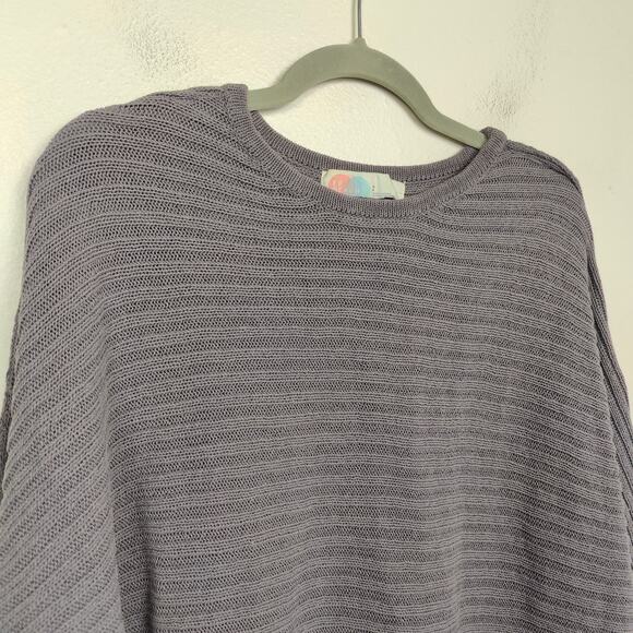 Free People Beach Imogene Sweater Womens‎ Small Purple Ribbed Oversized Slouchy - Picture 2 of 7